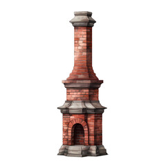 Well shaped chimney isolated on transparent background