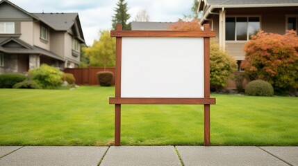 Generative AI, Real estate street sign or banner mock up, for sale blank	
