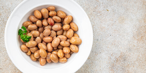 Bean borlotti legume healthy eating cooking appetizer meal food snack on the table copy space food background rustic top view vegetarian vegan food