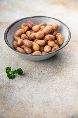 Bean borlotti legume healthy eating cooking appetizer meal food snack on the table copy space food background rustic top view vegetarian vegan food