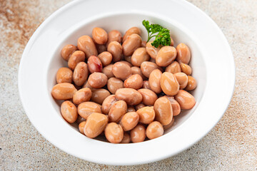 Bean borlotti legume healthy eating cooking appetizer meal food snack on the table copy space food background rustic top view vegetarian vegan food