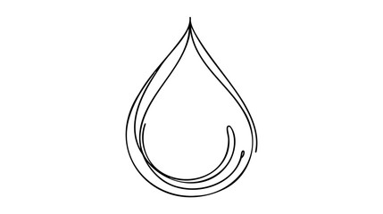 Continuous line drawing of drop. Water drop line icon. One line drawing background. Vector illustration.