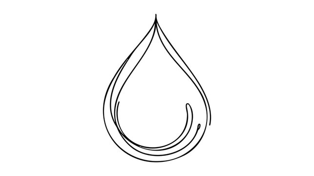 Continuous line drawing of drop. Water drop line icon. One line drawing background. Vector illustration.