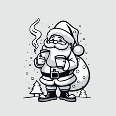 Drawing of Santa Claus vector ai generated