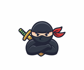 Ninja logo vector illustration ai generated