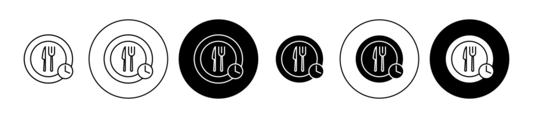 Intermittent fasting vector icon set. Keto fasting diet symbol. Time-restricted eating sign suitable for apps and websites UI designs.