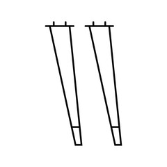 table leg hardware furniture fitting line icon vector. table leg hardware furniture fitting sign. isolated contour symbol black illustration