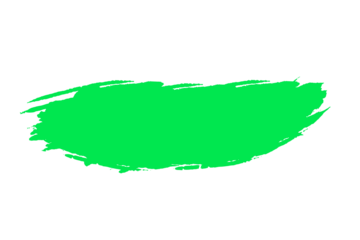 Abstract green brush stroke isolated on transparent background