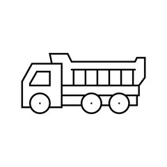 truck toy child baby kid line icon vector. truck toy child baby kid sign. isolated contour symbol black illustration