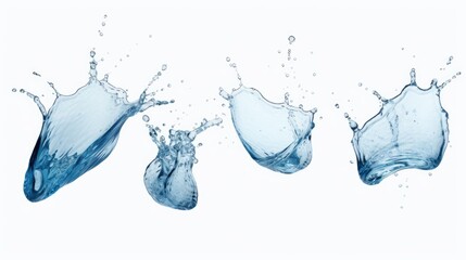 A captivating image of multiple blue water splashes colliding together. Perfect for illustrating movement and energy.