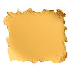 Torn yellow cardboard paper isolated on transparent background