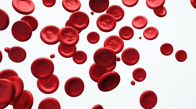 Red blood cells floating in the air. Can be used to depict concepts such as health, biology, medicine, and scientific research