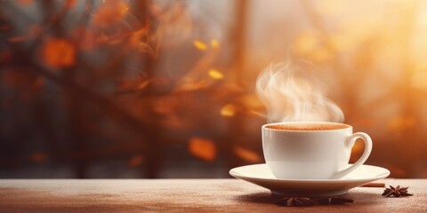A cup of coffee with steam rising out of it. Perfect for coffee shop menus and advertisements