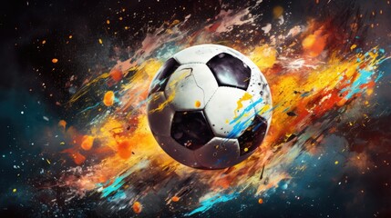 A soccer ball flying through the air. Suitable for sports-themed designs