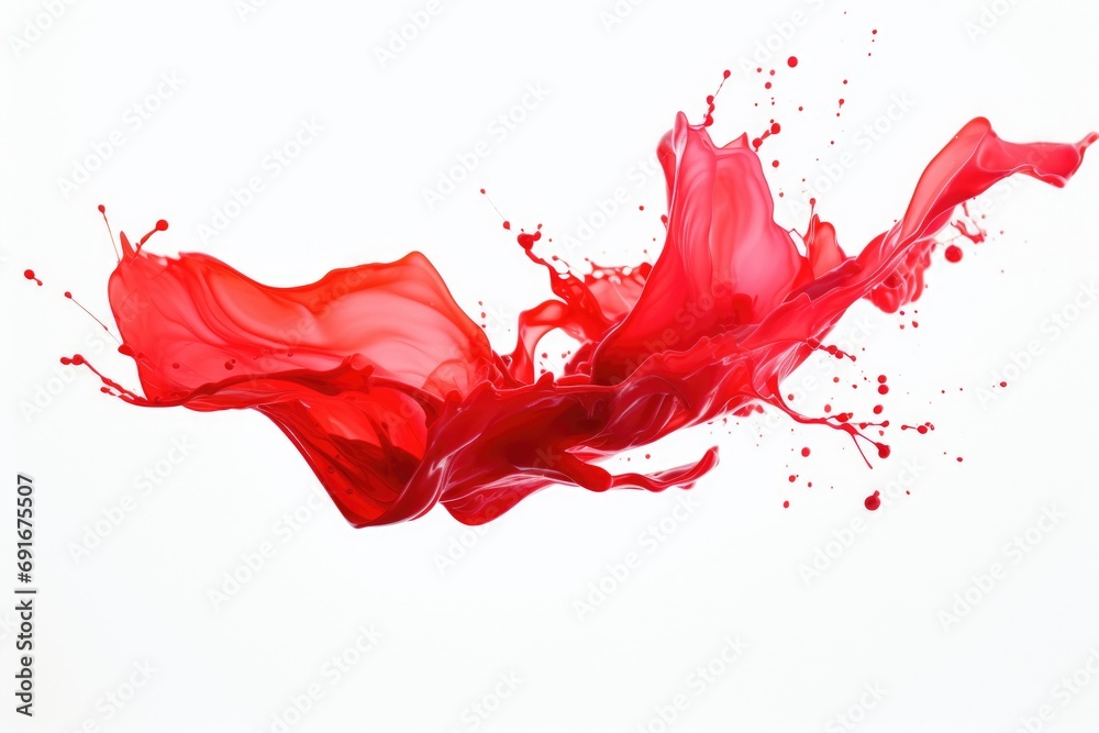 Poster A close-up view of a vibrant red liquid splash. Perfect for adding a bold and dynamic element to your design projects