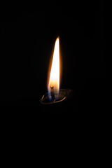 burning candle in the dark