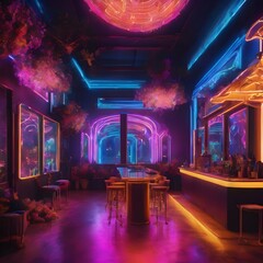 Fantasy Neon Consider images with a touch of fantasy, incorporating neon lights in surreal or magical settings, creating an otherworldly and enchanting atmosphere