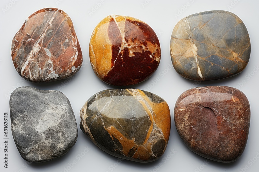 Aufkleber a group of rocks sitting on top of a white surface. can be used as a background or for natural eleme