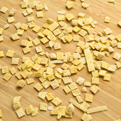 Raw fresh and healthy macaroni pasta foot background