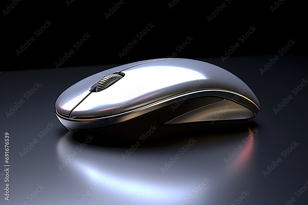 Aufkleber A computer mouse sitting on top of a table. Suitable for technology and office-related projects