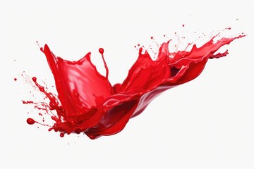 A vibrant red paint splash on a clean white surface. Perfect for adding a pop of color and creativity to any design project