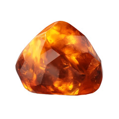 Amber stone isolated on transparent background