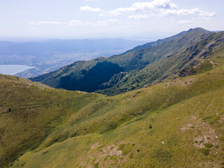 Fototapeta premium Aerial view of Belasitsa Mountain, Bulgaria