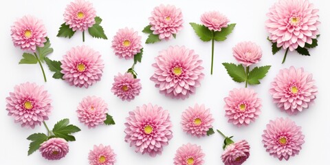 A bunch of pink flowers on a white surface. Perfect for floral arrangements and spring-themed designs - Powered by Adobe