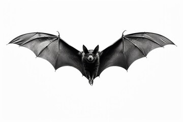 A black and white photo of a bat. Suitable for Halloween-themed designs