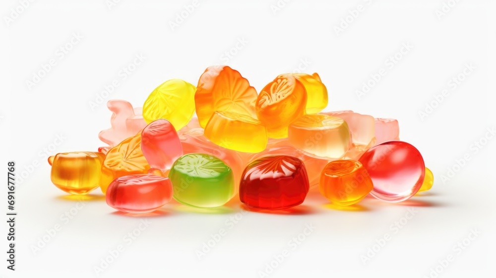 Poster A pile of colorful gummy bears stacked on top of each other. Perfect for adding a touch of sweetness to your designs