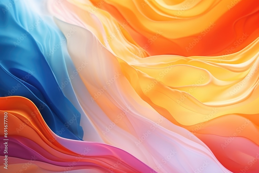 Poster A close up view of an abstract painting showcasing vibrant colors. Perfect for adding a pop of color to any space