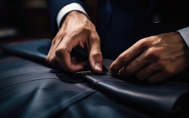 A tailor repairs a suit