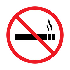 No smoke icon. Stop smoking symbol. Forbidden cigarette sign. Vector illustration isolated on white background