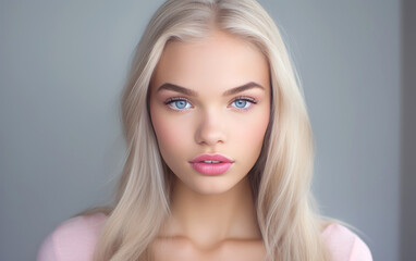 Naklejka premium Portrait of a 20 years old woman with minimal makeup