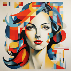 Cubist Woman Portrait