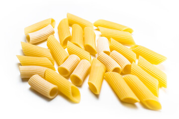 penne pasta isolated on white background