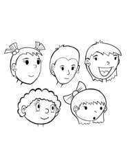 Photo sur Plexiglas Dessin animé Cartoon Heads and Faces Vector Illustration Art Set
