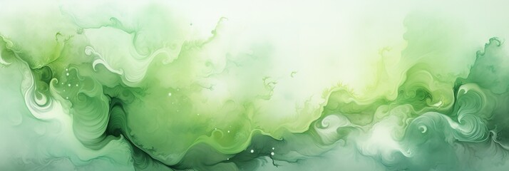 banner pastel watercolor green smoke abstract solid background, Abstract geometric form liquid...