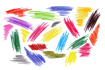 pencil strokes of different colors