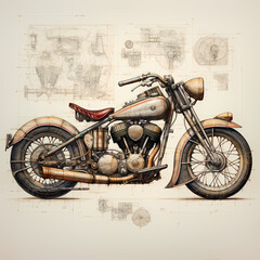 vintage motorcycle on grunge background