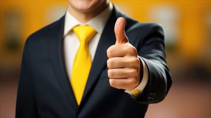 business man giving thumbs up