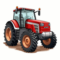 Obraz premium red tractor isolated on white