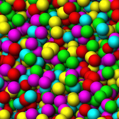 Many rainbow gradient random bright soft balls background