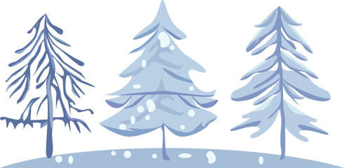 set of vector Christmas trees