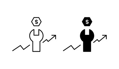 Fixed money icon set. vector illustration