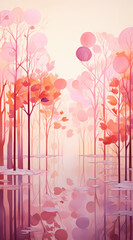 Obraz premium landscape with trees and mountains