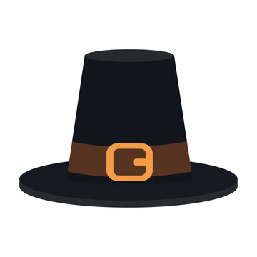 Isolated colored pilgrim hat icon Vector