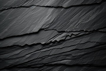 Monochrome Marvel: Aesthetic Harmony in the Innovative Design and Texture of a Layered Rock Wall, Balancing Bold Contrast and Creative Composition - obrazy, fototapety, plakaty