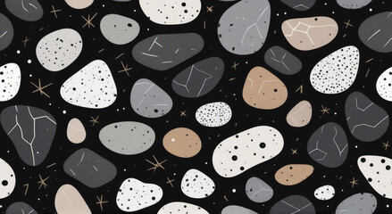 seamless pattern with black and white circles