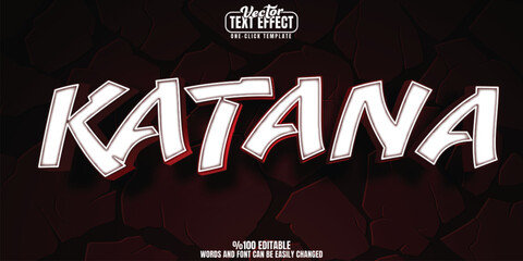 Katana editable text effect, customizable samurai and ninja 3D font style © LetsSmile